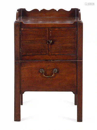 A George III Mahogany Bedside Cupboard