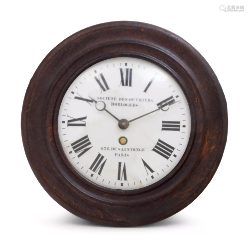 A French Oak Wall Clock