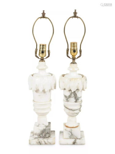 A Pair of Italian Alabaster Lamps