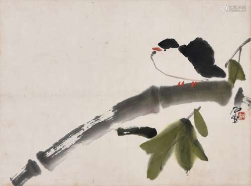 石壶 竹鸟图