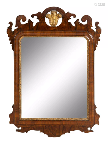 A George III Parcel Gilt Mahogany Mirror