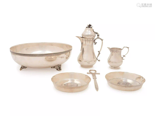 A Group of Four Egyptian Silver Table Articles