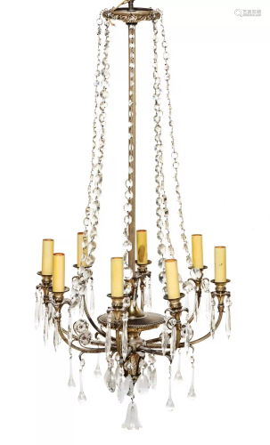 A Neoclassical Style Silver-Plate Eight-Light