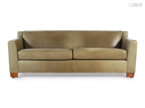 A Keleen Leather-Upholstered Two-Seat Sofa