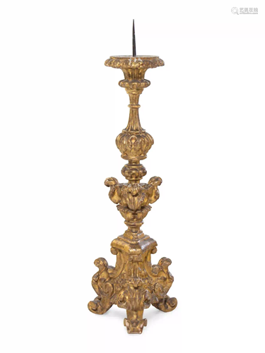 An Italian Giltwood Pricket