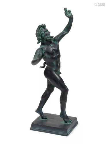 A Patinated Cast Metal Figure of the Faun of Pompeii
