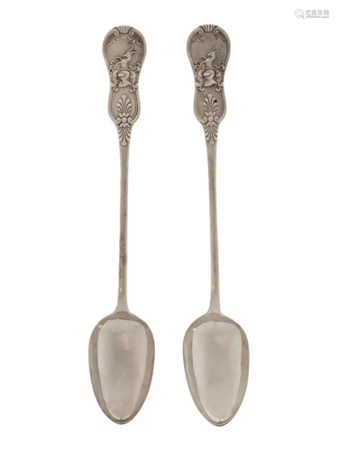 A Pair of Scottish William IV Silver Serving Spoons