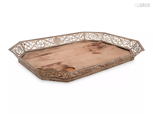 An Italian Silver Serving Tray