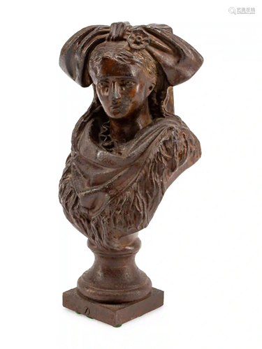 A Victorian Cast Iron Bust