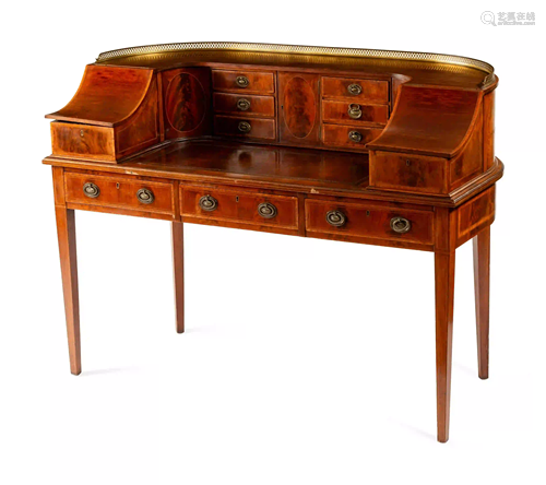 A Regency Style Mahogany Carlton House Desk