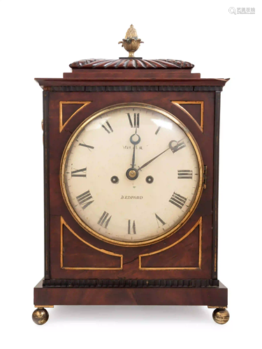 A Regency Brass Mounted Mahogany Bracket Clock