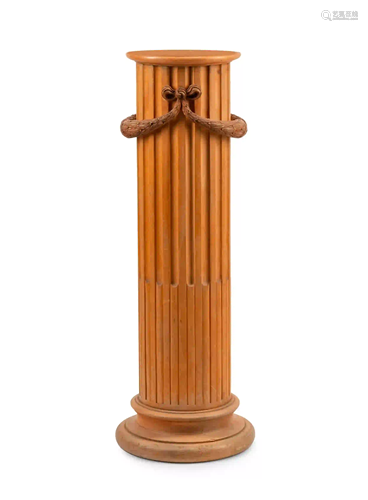 A Continental Carved Wood Pedestal