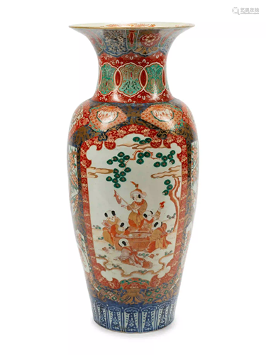 A Large Imari Palette Porcelain Vase