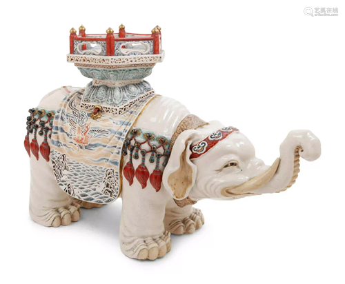 A Chinese Export Porcelain Model of a Caparisoned