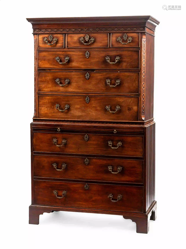 A George III Mahogany Chest on Chest