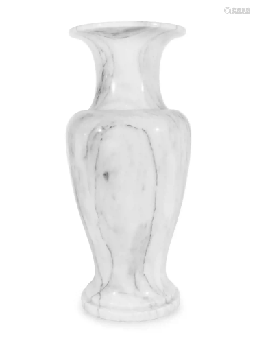 A Large Turned Marble Floor Vase