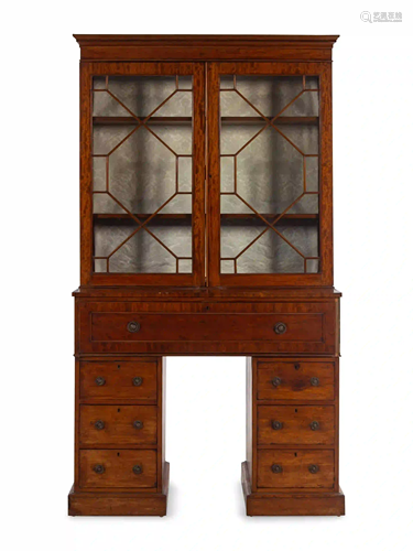 A George III Style Mahogany Secretary Bookcase