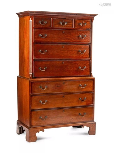 A George III Mahogany Chest on Chest