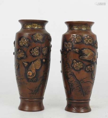 JAPON Période Meiji (1868 1912) : Paire de vases e…