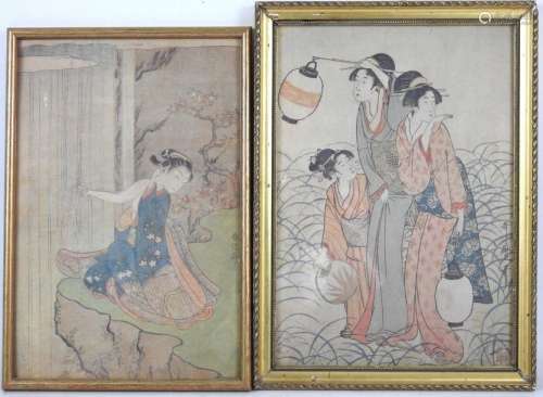 DEUX REPRODUCTIONS d'estampes japonaises. 29x 20 c…