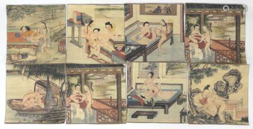 JAPON : Huit reproductions d'estampes érotiques. 2…