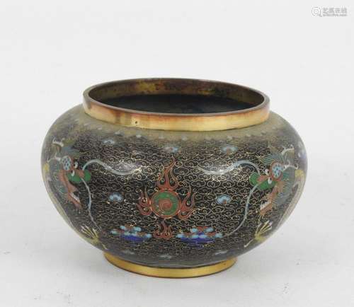 CHINE : Coupe en bronze et émaux cloisonnés polych…