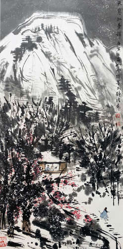 A CHINESE LANDSCAPE HANGING SCROLL PAINTING CUI RUZHUO MARK