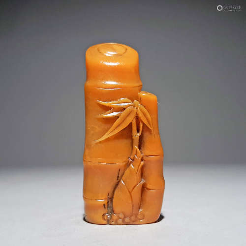 A BAMBOO CARVED TIANHUANG STONE SEAL