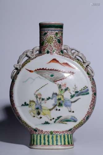 CHINESE WUCAI GLAZED MOONFLASK