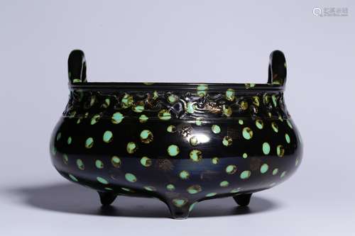 CHINESE BLACK GLAZED CENSER