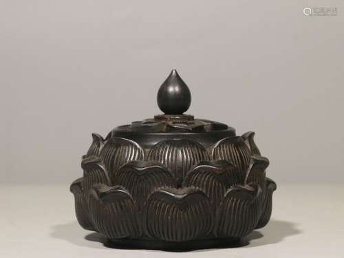 CHINESE CARVED ZITAN CENSER ORNAMENT