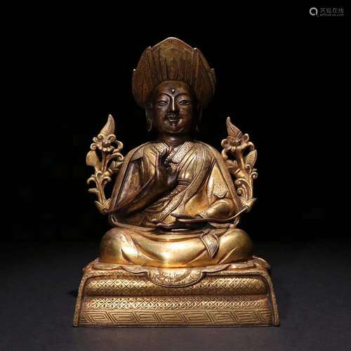 CHINESE GILT BRONZE BUDDHA