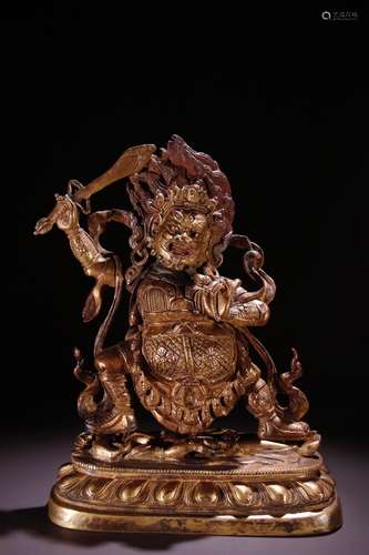 CHINESE GILT BRONZE BUDDHA