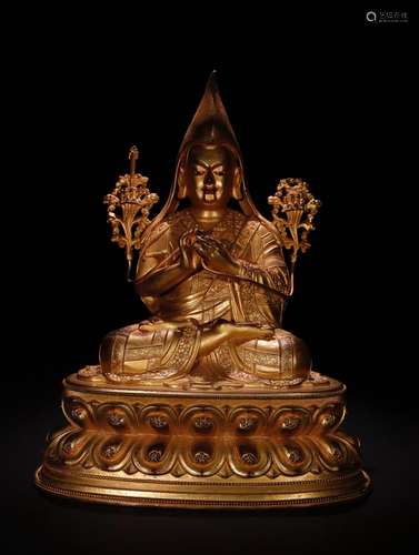 CHINESE GILT  BRONZE BUDDHA