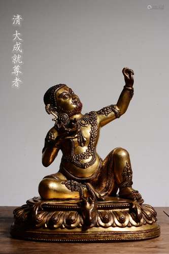 CHINESE GILT BRONZE BUDDHA