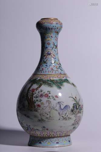 CHINESE FAMILLE ROSE VASE, DAOGUANG MARK