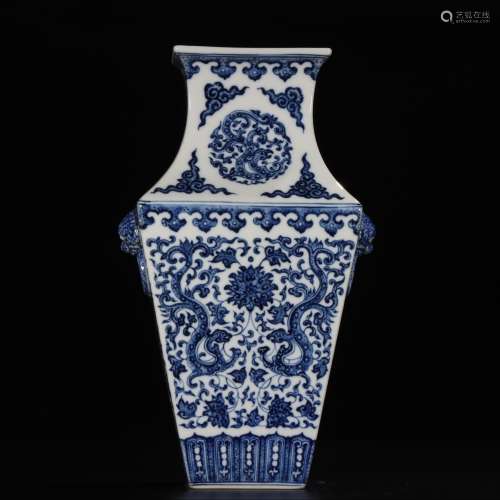 CHINESE  BLUE & WHITE VASE, QIANLONG MARK