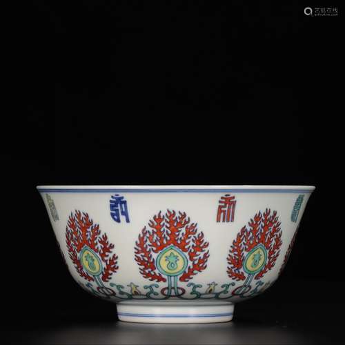 CHINESE DOUCAI BOWL, QIANLONG MARK