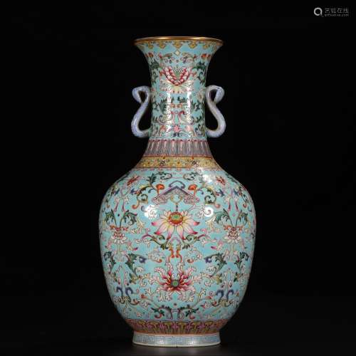 CHINESE FAMILLE ROSE AND GILT VASE