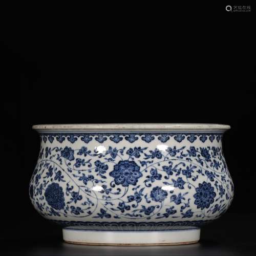 CHINESE BLUE & WHITE CONTAINER, JIAQING MARK