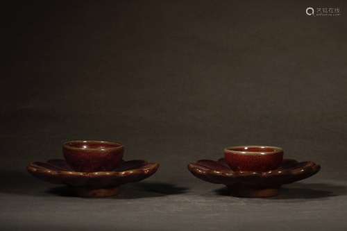CHINESE SET OF JUN WARE CUPS