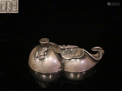 CHINESE SILVER GOURD ORNAMENT