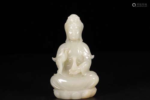 CHINESE HETIAN JADE GUANYIN ORNAMENT