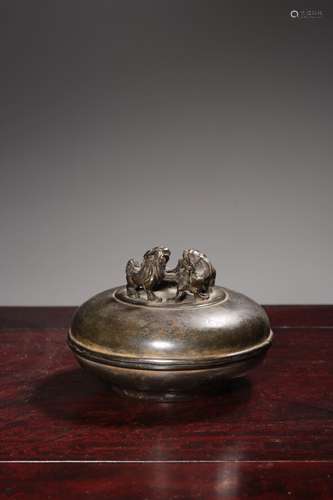 CHINESE BRONZE BOX W/COVER