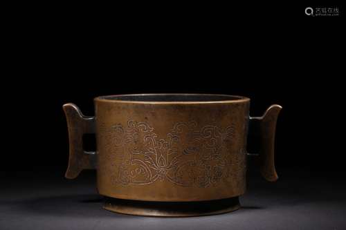 CHINESE BRONZE CENSER, XUANDE MARK