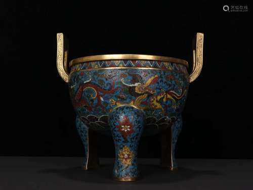 CHINESE GILT ENAMEL GLAZED CENSER,  JIAQING MARK