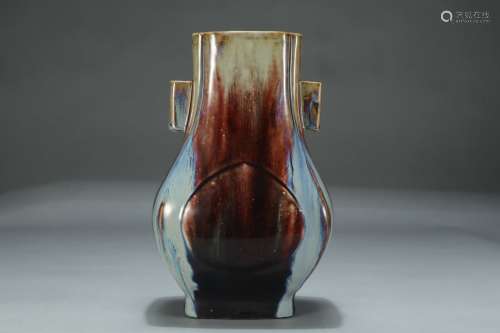 CHINESE  FLAMBE GLAZED VASE, QIANLONG MARK