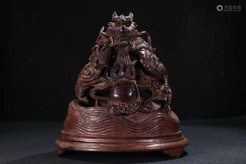 A Bamboo Dragon Carved Incense Ornament