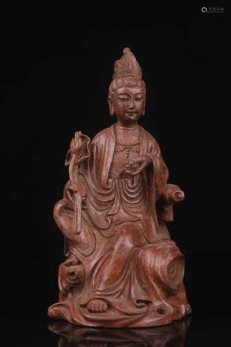 A Bamboo Lotus Guanyin Statue