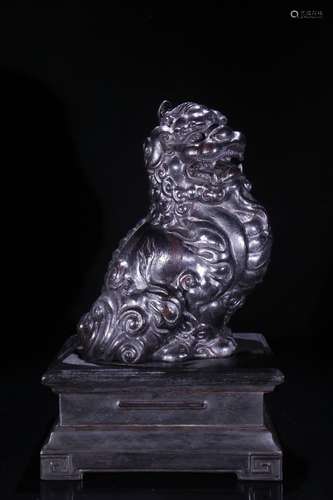 A Rosewood Beast Carved Incense Ornament